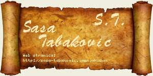 Saša Tabaković vizit kartica
